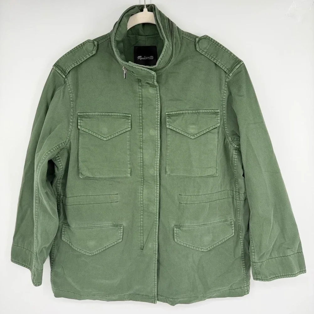 NEW Madewell Oversized Field Jacket Womens M Army Green Military Utility
